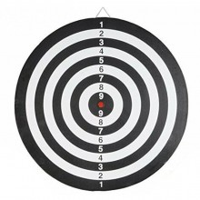 Bersaglio tiro a segno dardo 6 freccette doppio lato 43 cm gioco gancio da muro