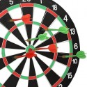 Bersaglio tiro a segno dardo 6 freccette doppio lato 43 cm gioco gancio da muro