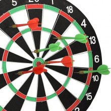 Bersaglio tiro a segno dardo 6 freccette doppio lato 43 cm gioco gancio da muro