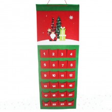 Calendario Avvento di Natale Feltro con 24 Tasche Decorazioni Natalizie 33x90cm