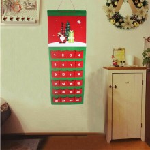 Calendario Avvento di Natale Feltro con 24 Tasche Decorazioni Natalizie 33x90cm