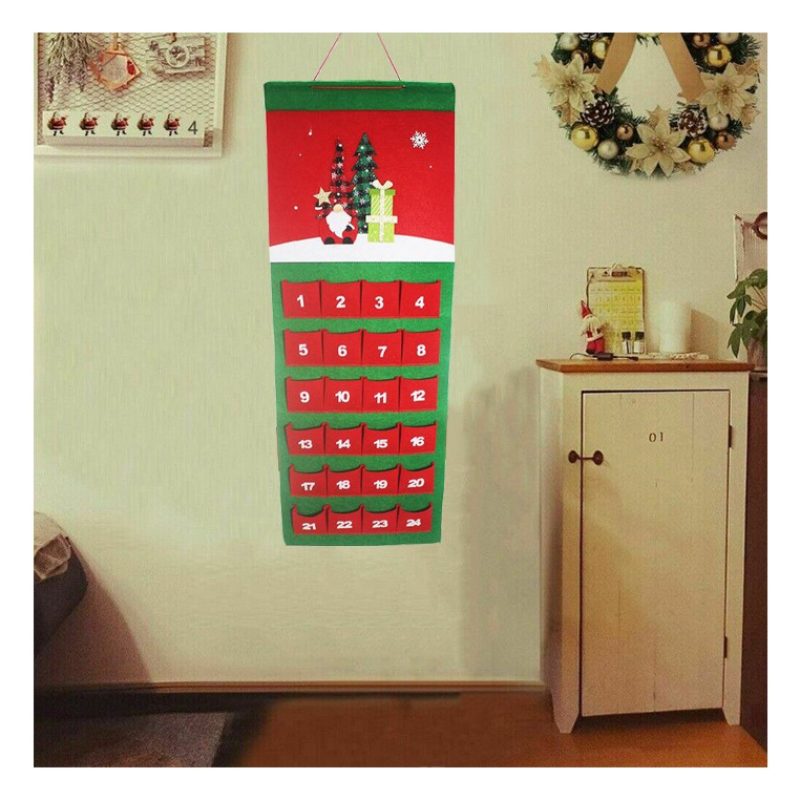 FGF Calendario Avvento di Natale Feltro con 24 Tasche Decorazioni N...