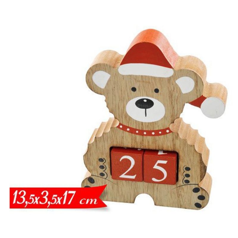 FGF Calendario Avvento di Natale orsetto in legno 2 cubi Decorativo...