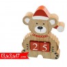 FGF Calendario Avvento di Natale orsetto in legno 2 cubi Decorativo...