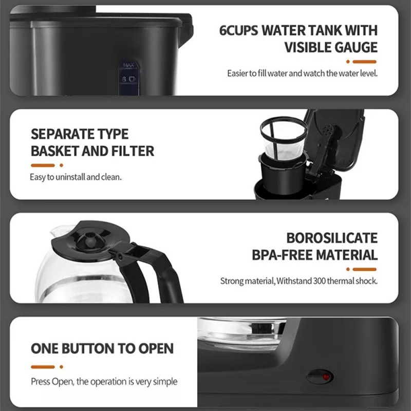 Aorlis Macchina per Caffè Americano da 650W caffe tè filtro infuso ...