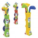 Set da golf giocattolo in plastica gioco 4 palline 3 mazze 2 buche bambini