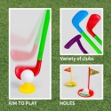 Set da golf giocattolo in plastica gioco 4 palline 3 mazze 2 buche bambini