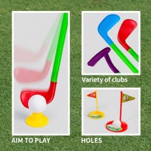 Set da golf giocattolo in plastica gioco 4 palline 3 mazze 2 buche bambini