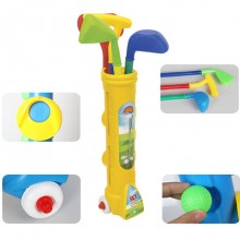Set da golf giocattolo in plastica gioco 4 palline 3 mazze 2 buche bambini