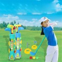 Set da golf giocattolo in plastica gioco 4 palline 3 mazze 2 buche bambini