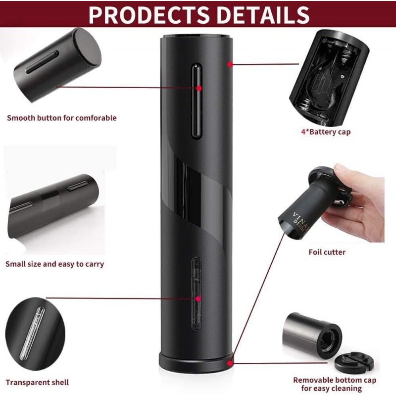 Aorlis Apribottiglie Elettrico Cavatappi Batteria Senza Filo Automa...