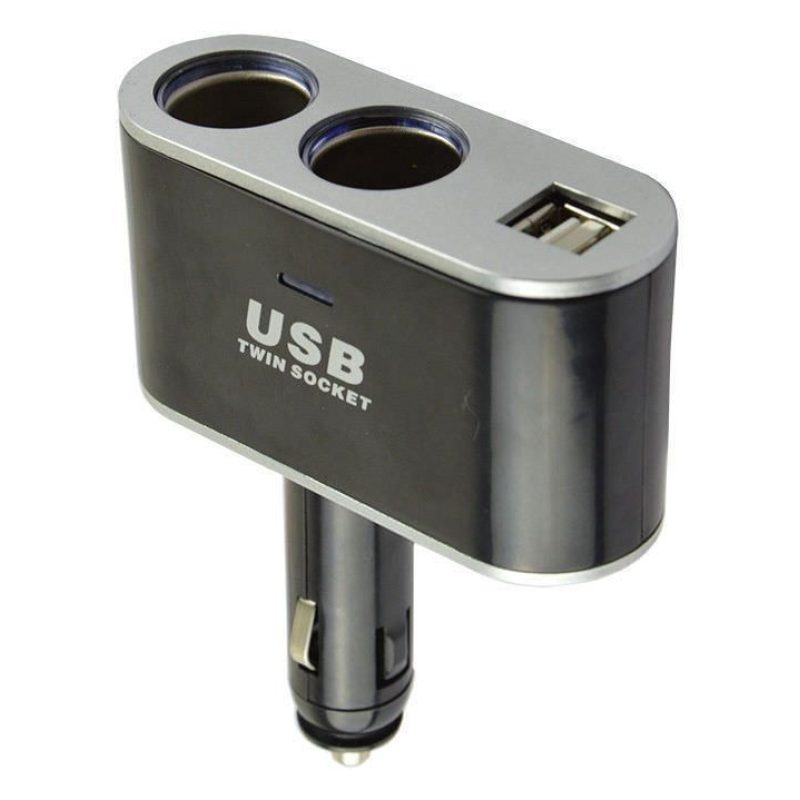 Sdoppiatore presa accendisigari due porte USB auto 12V caricatore smartphone