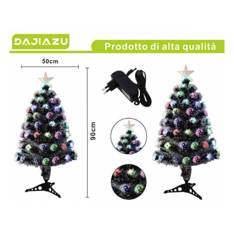 DAJIAZU Albero di Natale Artificiale con luci led RGB multicolore a...