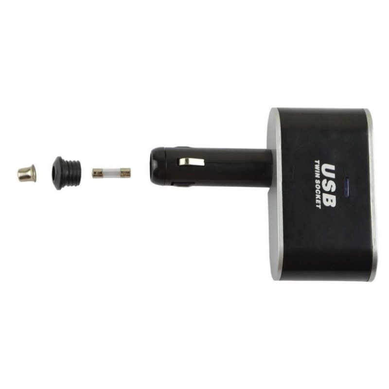 Sdoppiatore presa accendisigari due porte USB auto 12V caricatore smartphone