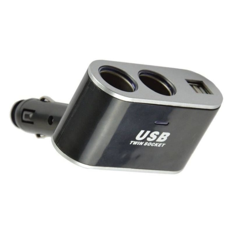 Sdoppiatore presa accendisigari due porte USB auto 12V caricatore smartphone