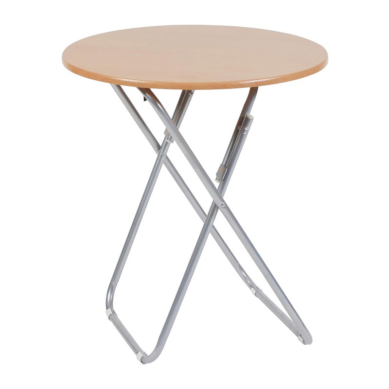 Tavolo tavolino pieghevole richiudibile rotondo 60x70 cm legno da giardino