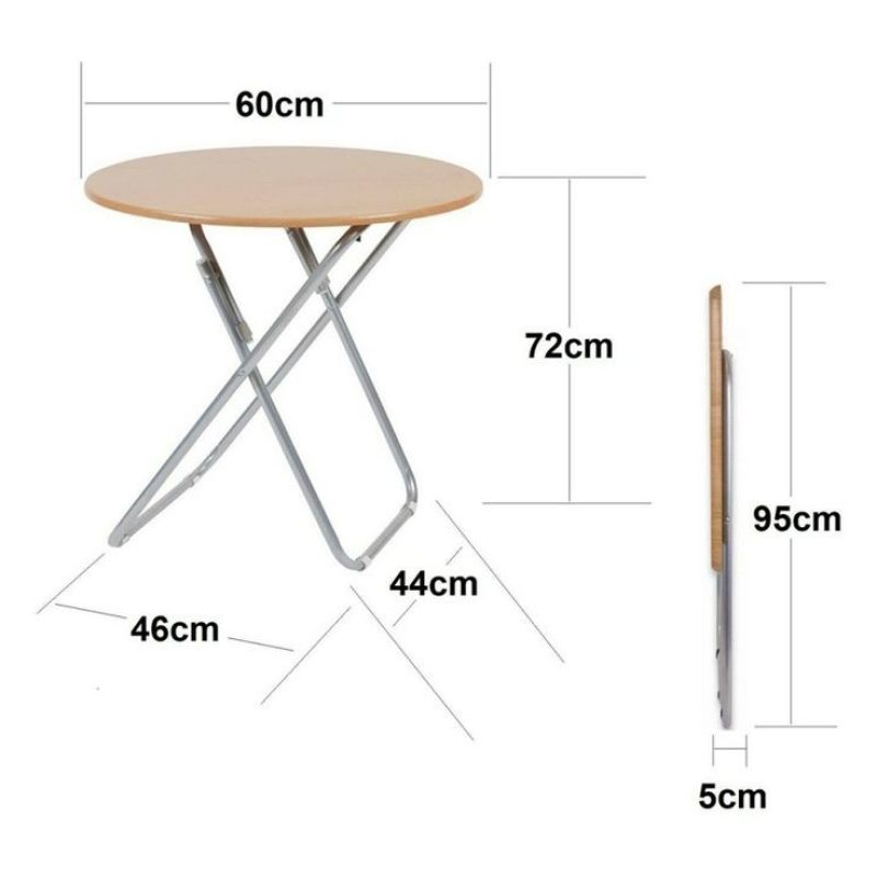 La bolata Tavolo tavolino pieghevole richiudibile rotondo 60x70 cm ...