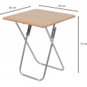 Tavolo tavolino pieghevole richiudibile Quadrato in legno e metallo 60x70 cm