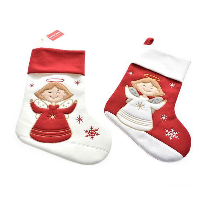 Calza befana 46 cm 2PZ natale epifania vuota decorazione porta dolci angioletto