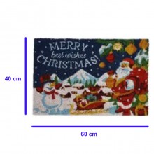 Zerbino cocco Natalizio Natale Tappeto Porta Ingresso 40x60cm Merry Christmas