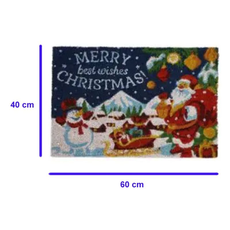 Nataluna Zerbino cocco Natalizio Natale Tappeto Porta Ingresso 40x6...