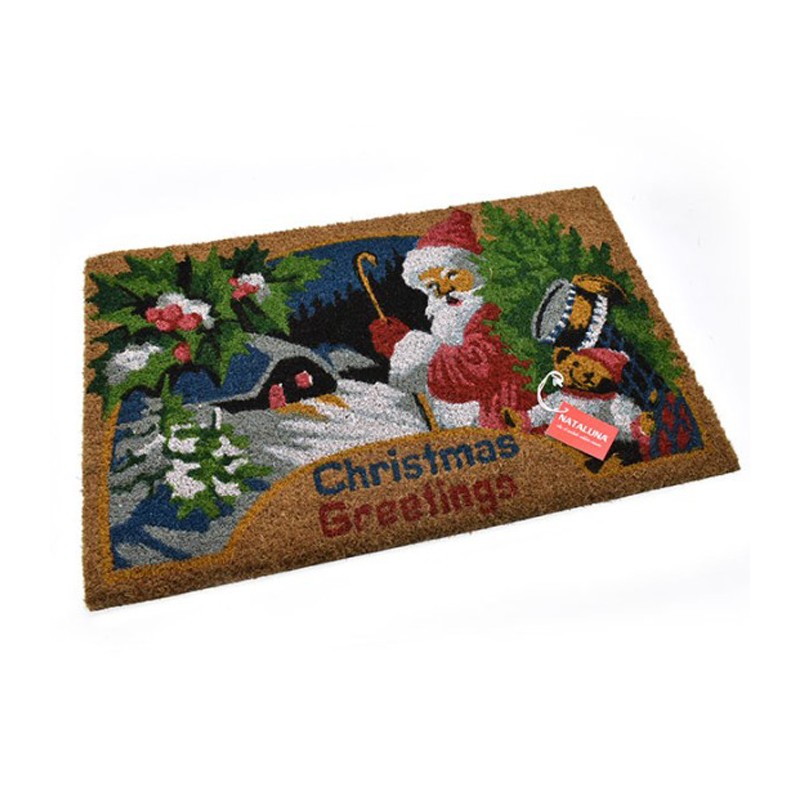 Zerbino Ingresso Natale Tappeto in fibra di cocco Natalizio Porta 40x60 cm feste