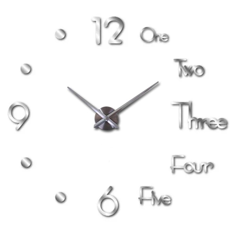 Moderno 3D DIY orologio da parete, grande orologio adesivo fai da te