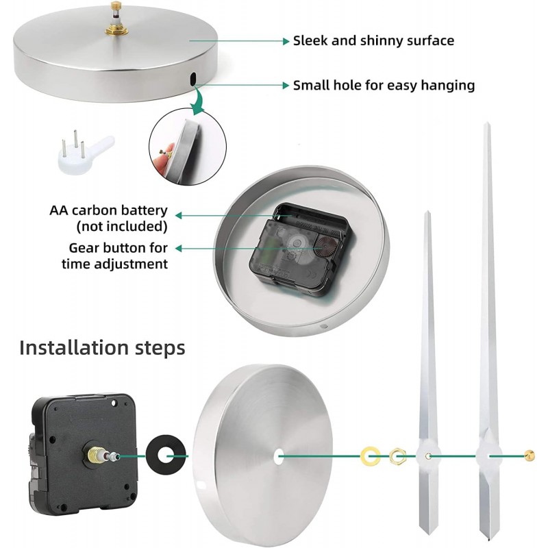Hongu Elettronics Moderno 3D DIY orologio da parete, grande orologi...