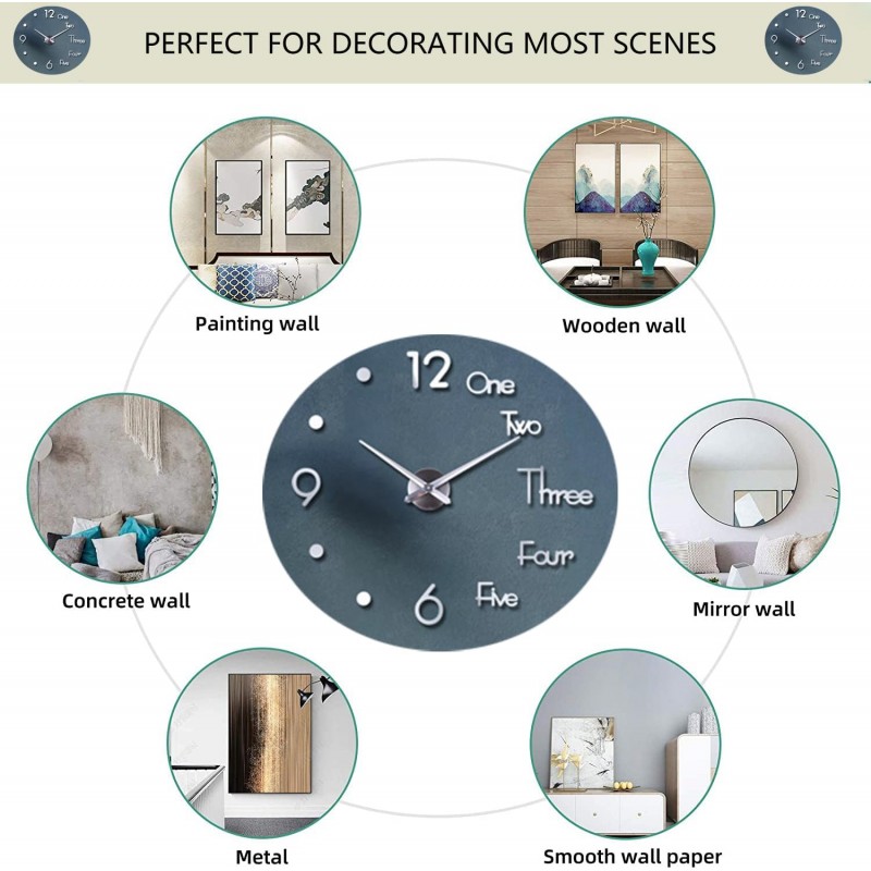 Hongu Elettronics Moderno 3D DIY orologio da parete, grande orologi...