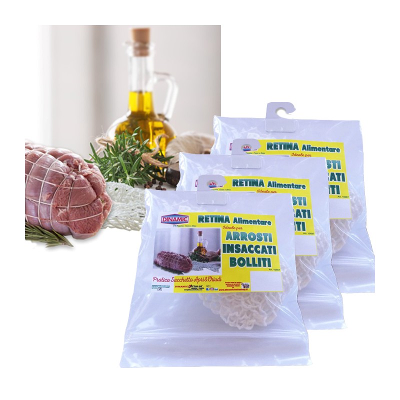 Rete Elastica Per Alimenti Rotoli da 3 Metri per insaccati carne arrosti cucina