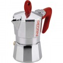 Caffettiera Pedrini Brillant Modello Kaffettiera Manico Rosso fino a 6 Tazze