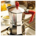 Caffettiera Pedrini Brillant Modello Kaffettiera Manico Rosso fino a 6 Tazze