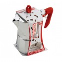 Caffettiera Pedrini Brillant Modello Kaffettiera Manico Rosso fino a 6 Tazze