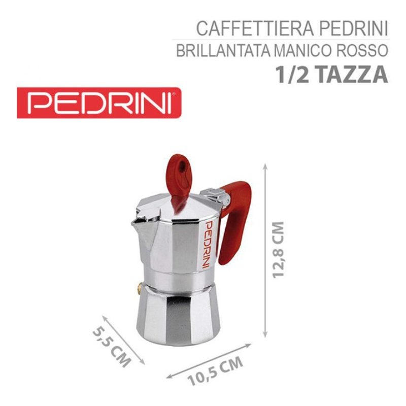 Pedrini Caffettiera Pedrini Brillant Modello Kaffettiera Manico Ros...
