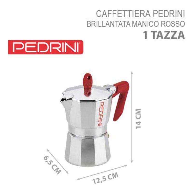 Pedrini Caffettiera Pedrini Brillant Modello Kaffettiera Manico Ros...