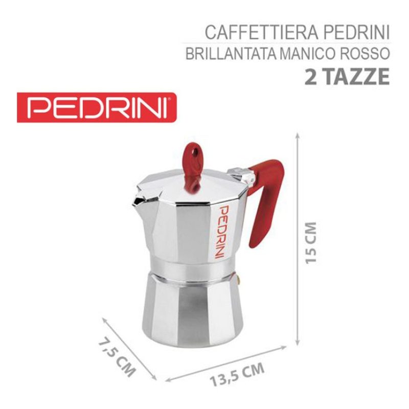 Pedrini Caffettiera Pedrini Brillant Modello Kaffettiera Manico Ros...
