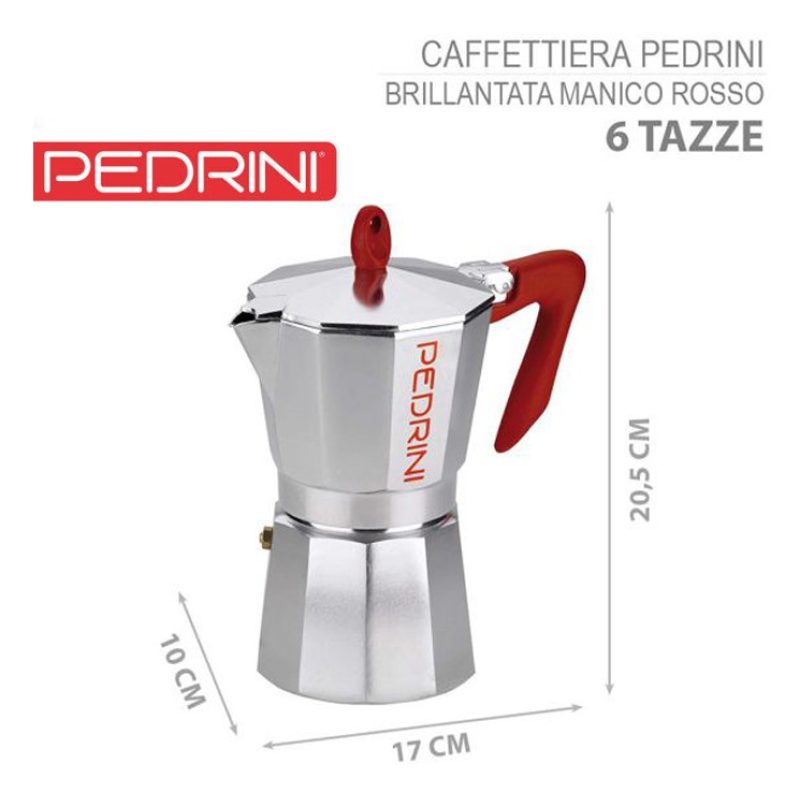 Pedrini Caffettiera Pedrini Brillant Modello Kaffettiera Manico Ros...