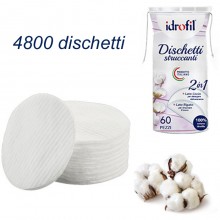 IDROFIL Dischetti Levatrucco 100% cotone idrofilo tondi 4800PZ made in Italy
