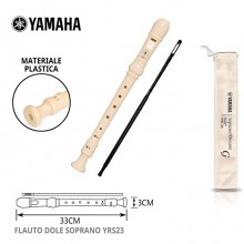 YAMAHA YRS23 Flauto 2 PEZZI dolce soprano in do Scovolino Diteggiatura Tedesca