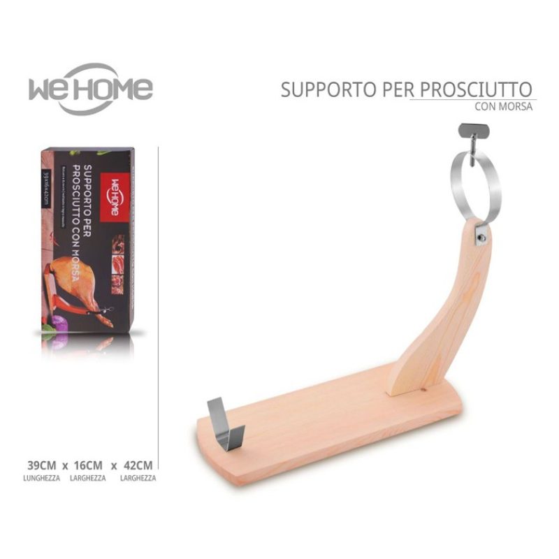 WeHome Porta Prosciutto morsa jamon in legno vintage legno con vena...