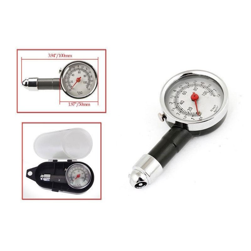 Mini manometro gomme innesto rapido controllo pressione pneumatici bar portatile