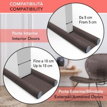 Paraspifferi Sottoporta 2PZ Parafreddo Para Freddo Doppio 96 Cm Isolamento porte