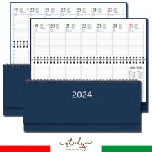 Agenda da Tavolo 2024 2 pezzi Planning Settimanale bluette 30x10 cm colore blu