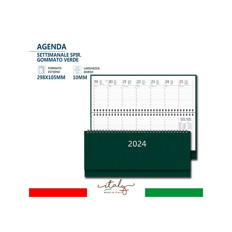 Harty Agenda da Tavolo 2024 2 pezzi Planning Settimanale verdone 30