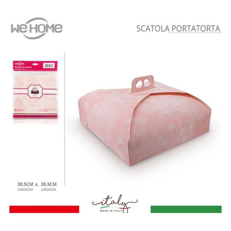 WeHome Scatola porta torte in Cartone spatolata rosa misura 39,5x39...