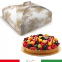 Scatola porta torte in Cartone spatolata bianca e oro misura quadrate 10 PZ