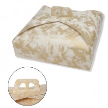 Scatola porta torte in Cartone spatolata bianca e oro misura quadrate 10 PZ