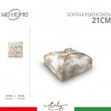 Scatola porta torte in Cartone spatolata bianca e oro misura quadrate 10 PZ