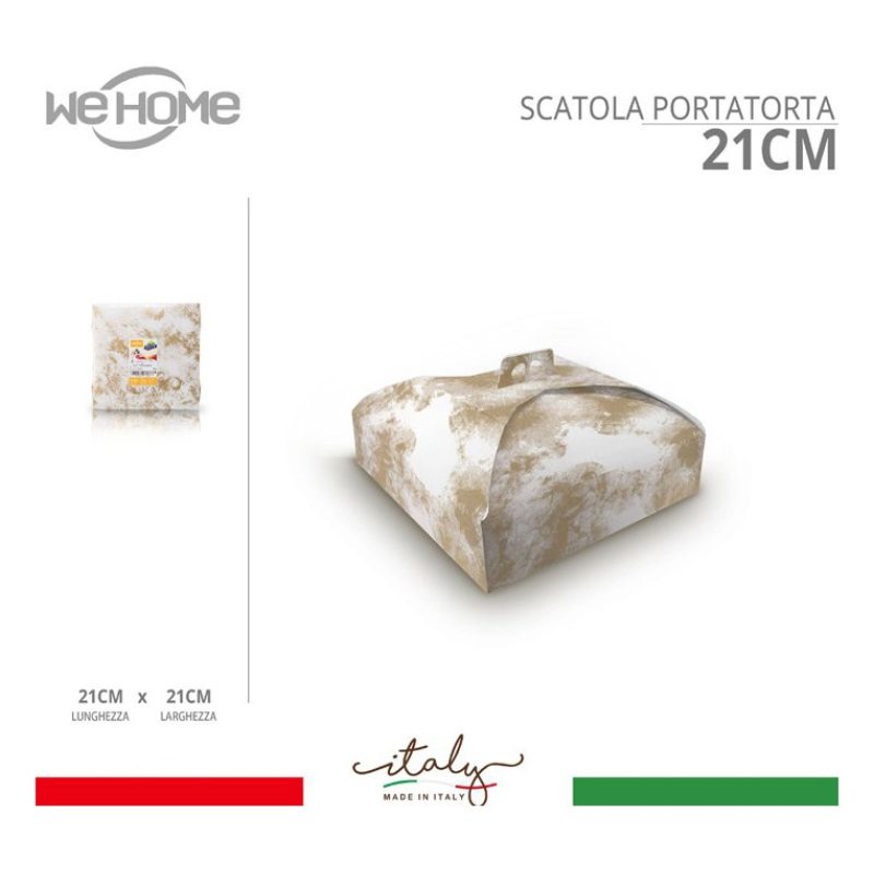 WeHome Scatola porta torte in Cartone spatolata bianca e oro misura...
