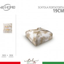 Scatola porta torte in Cartone spatolata bianca e oro misura quadrate 10 PZ